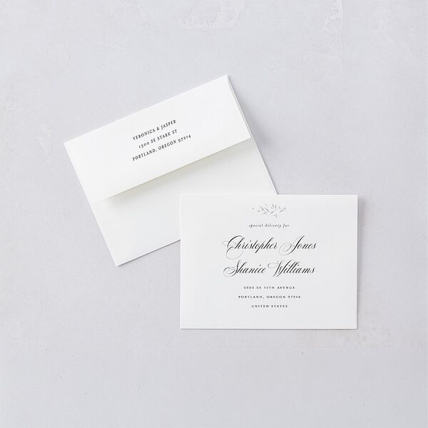 Formal Opulent Frame Foil Thank You Cards Pure White Gold