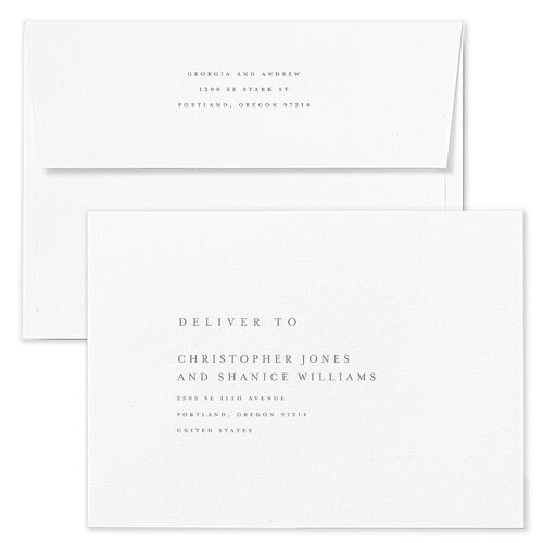 Elegant Date Wedding Invitation Envelopes Slate Rose Return Address Standard Signature