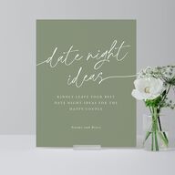 Hand Scripted Couples Shower Standard Tabletop Sign Small Moss Standard Indoor Foam Core S Tabletop Table