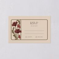 Vintage Nouveau Floral All-in-One Wedding Invitations Merlot Signature Light Both Recipient and Return Addresses No