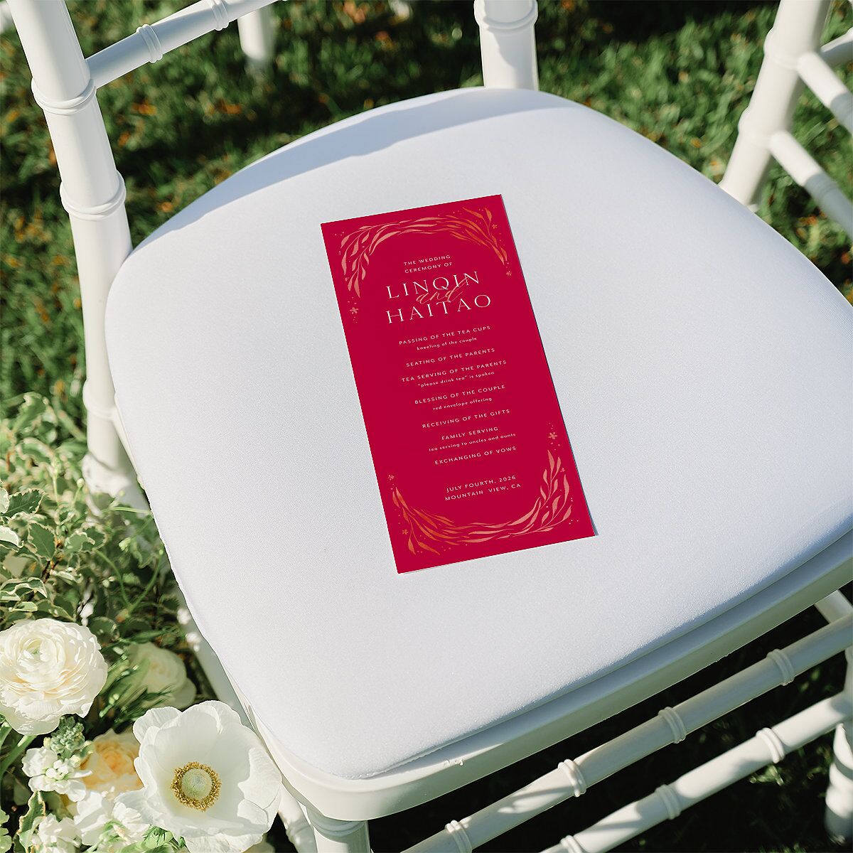 Romantic Phoenix Wedding Programs Crimson Signature