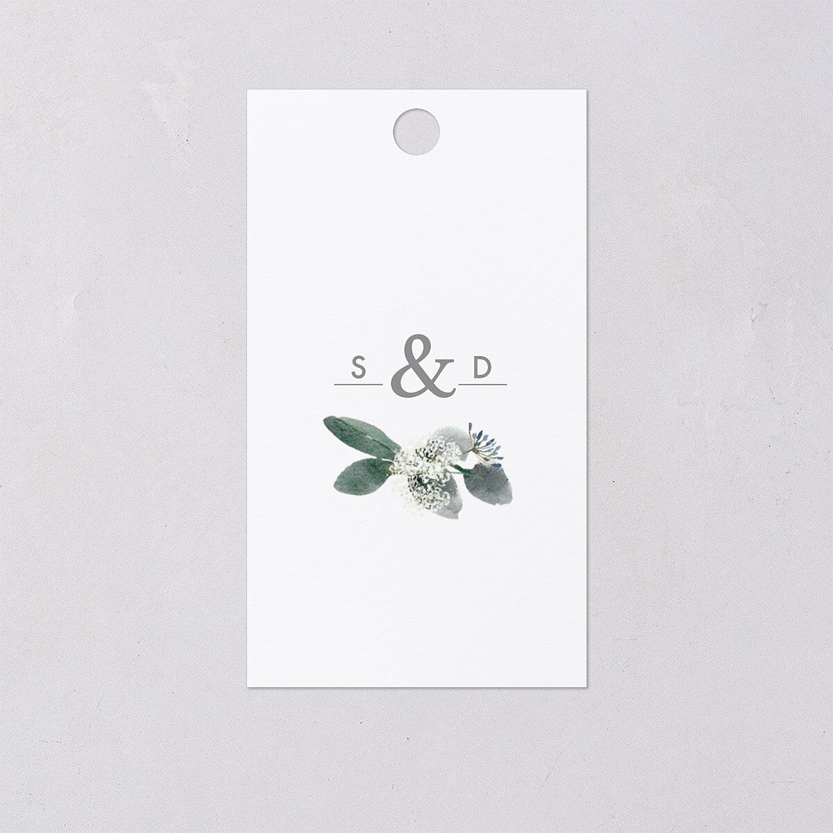 Elegant Greenery Favor Gift Tags Pure White Signature