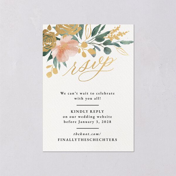 Exquisite Garden Wedding Response Cards Gold Blossom Signature Standard