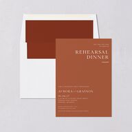 Bohemian Arch Rehearsal Dinner Invitations Rust Signature Blank