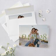 Hawaiian Tropical Monstera Frame Save the Date Cards Scottish Green Signature smooth Blank No Standard