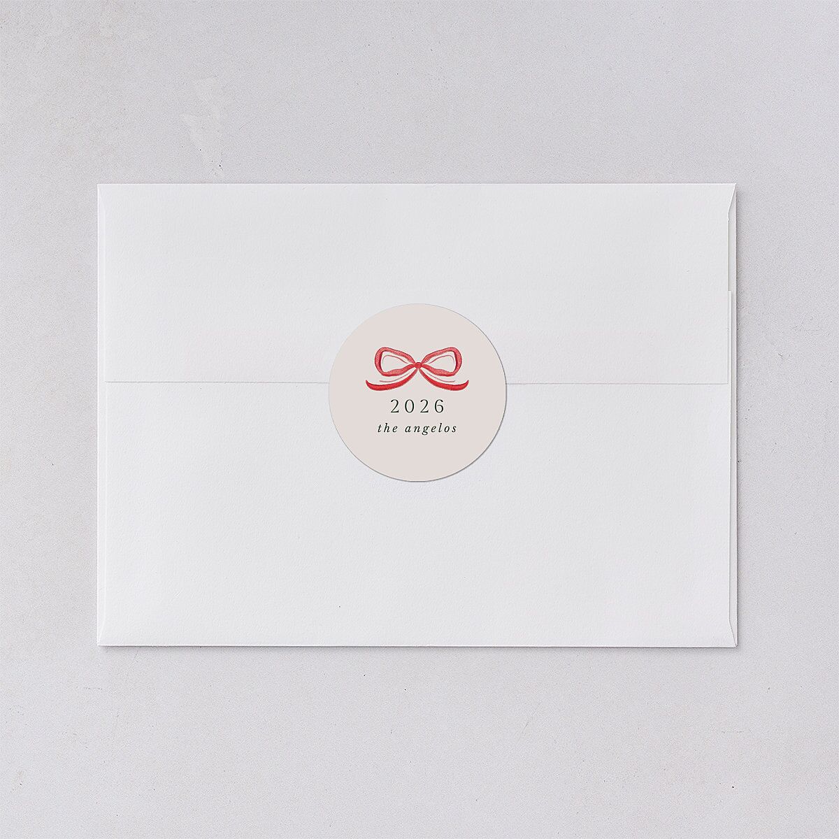 Whimsical Holiday Bow with Garland Holiday Stickers Ruby Circle