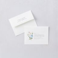 Elegant Peonies and Hydrangeas Thank You Cards Baby Blue