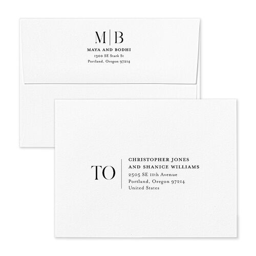 Monogram Portrait Thank You Card Envelopes Terracotta Midnight Return Address Signature Standard