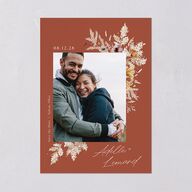 Dried Blooms Save the Date Cards Gold Copper Signature smooth Blank No Standard
