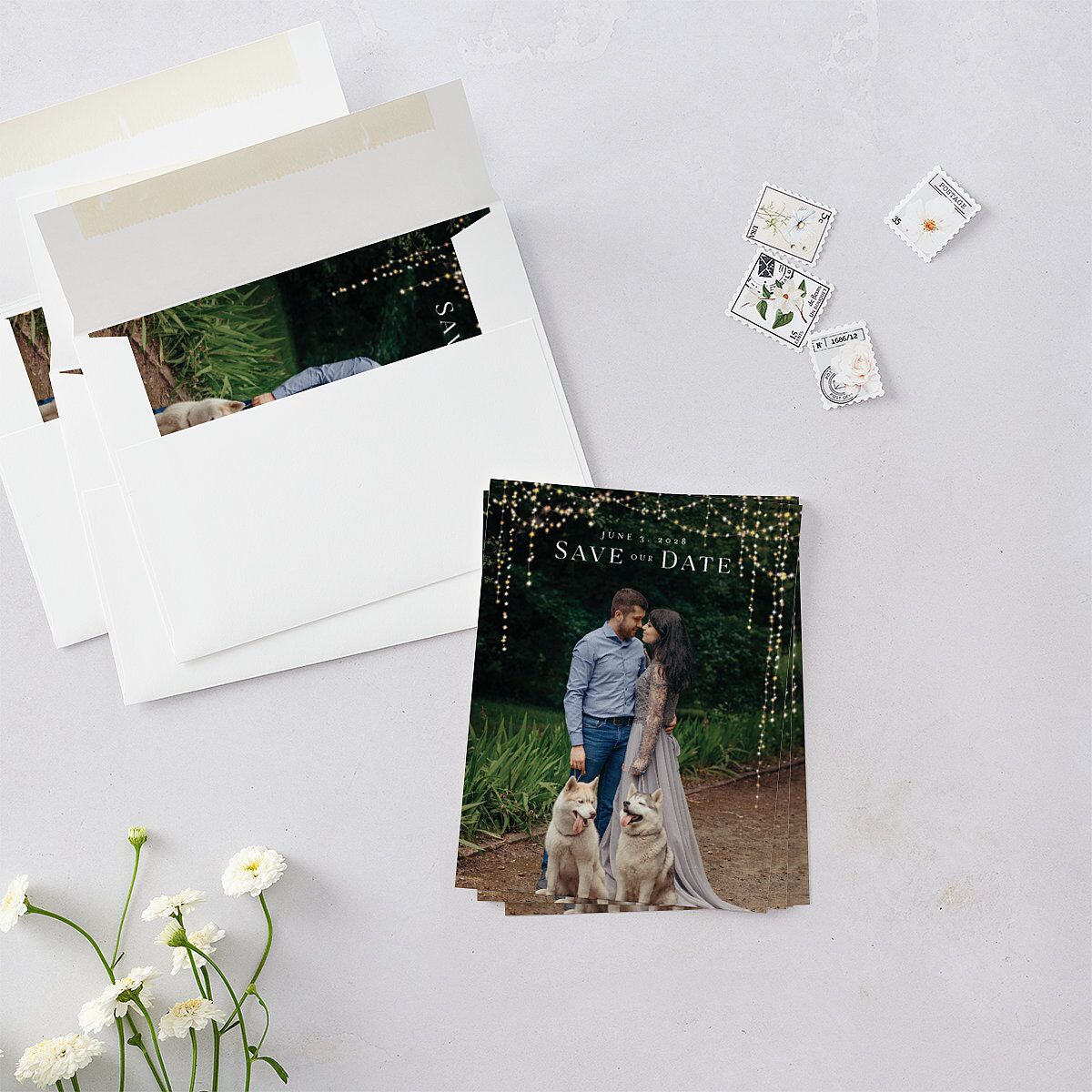 Enchanted Evening Save the Date Petite Cards Rust Signature smooth Blank No Standard
