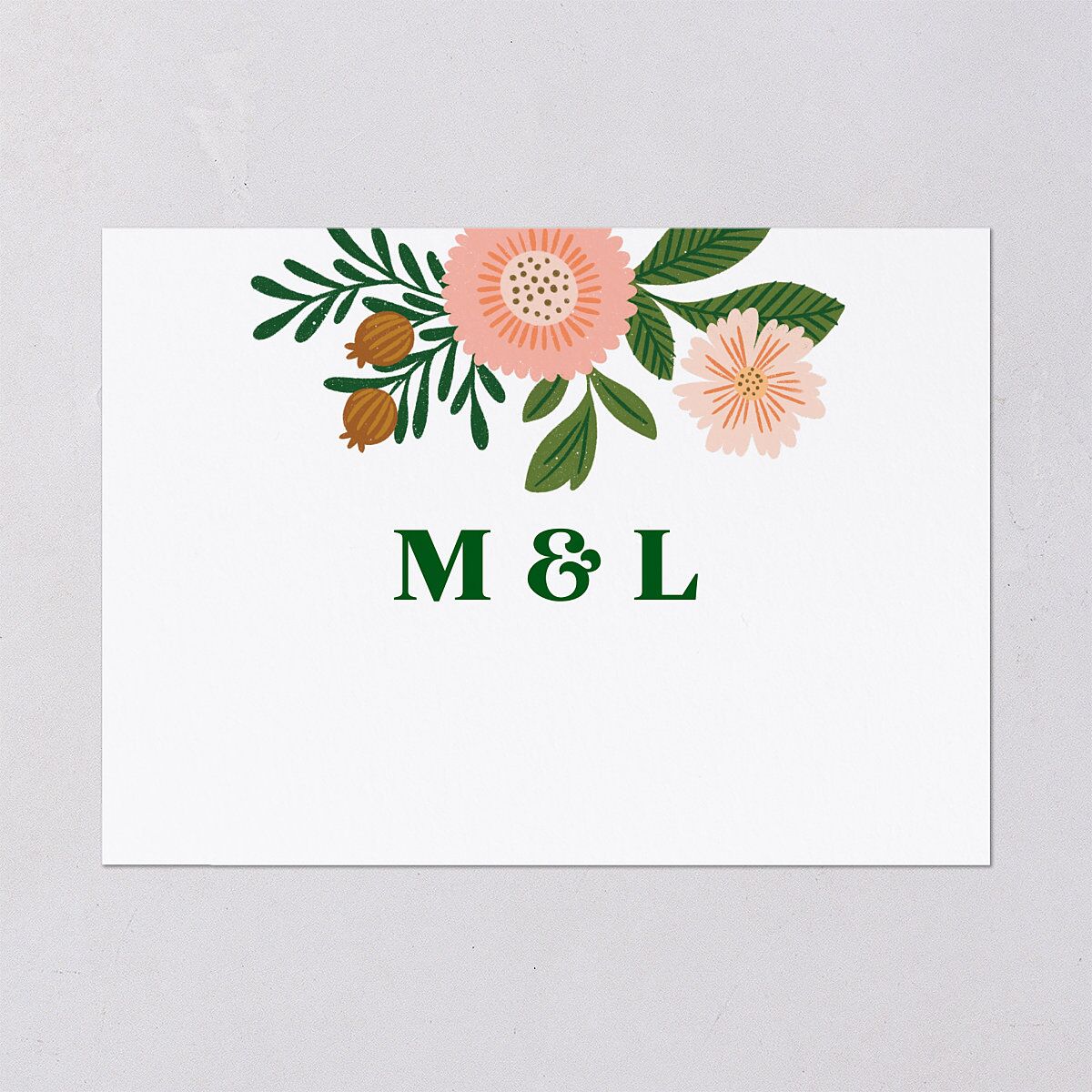 Retro Bloom Wedding Invitations Scottish Green Signature Blank No Standard