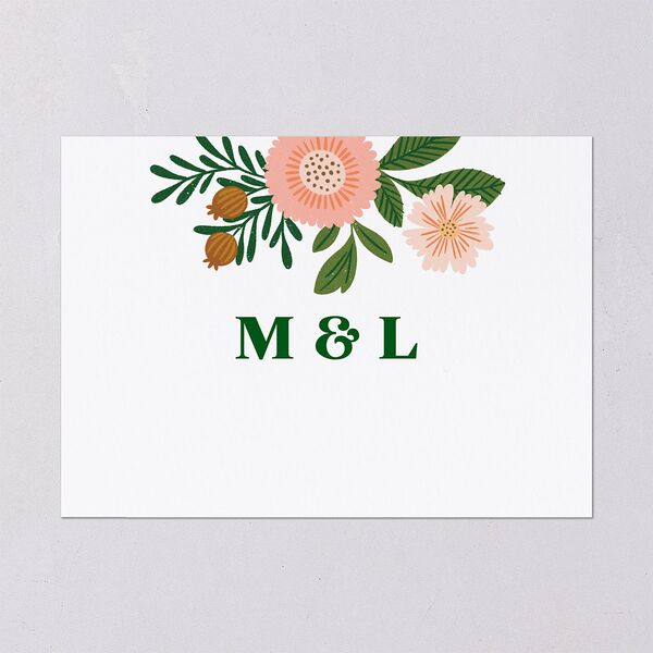 Retro Bloom Wedding Invitations Scottish Green Signature Blank No Standard