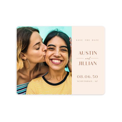 Modern Romantic Save The Date Magnets Chestnut Magnet Paper