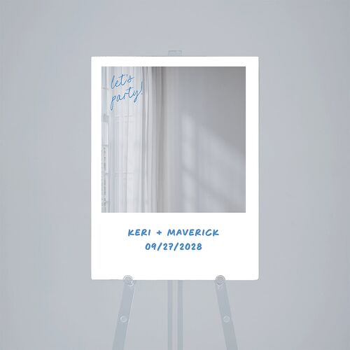 Modern Writing Mirrored Acrylic Welcome Sign Medium Sea Blue Mirrored Acrylic M Welcome Standard