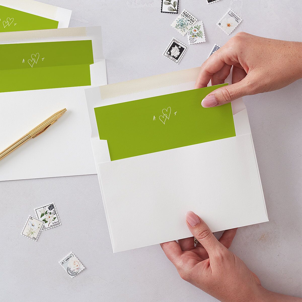 Whimsical Dancing Cocktails Engagement Party Envelope Liners Pear Standard