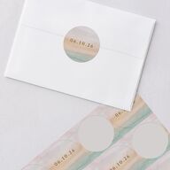 Ethereal Sunset Wedding Stickers Peach Fuzz Circle