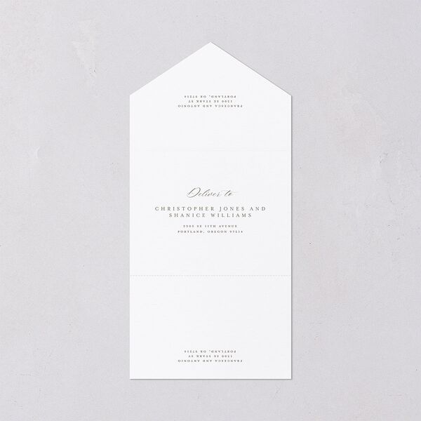 Elegant Italy All-in-One Wedding Invitations Thyme Signature Light Both Recipient and Return Addresses No