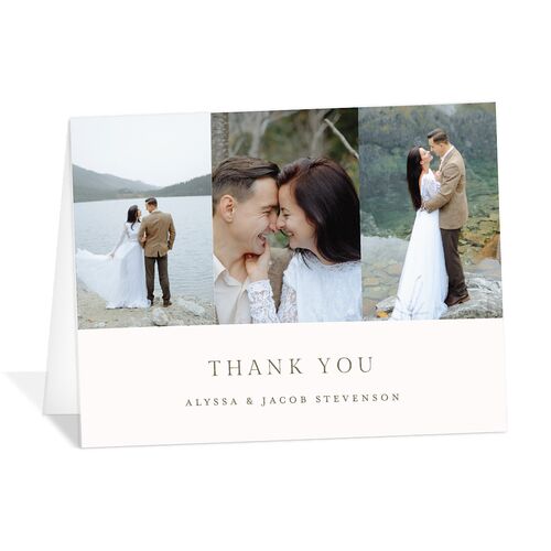 Timeless Triptych Photo Series Thank You Cards Champagne