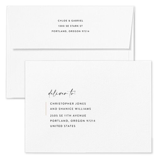 Minimal Chic Wedding Invitation Envelopes Kraft Pure White Return Address Standard Signature