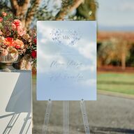 Fairytale Wildflower Crest Mirrored Acrylic Welcome Sign Medium Pure White Mirrored Acrylic M Welcome Standard