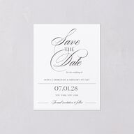 Classically Elegant Save the Date Petite Cards Pure White Signature smooth Blank No Standard