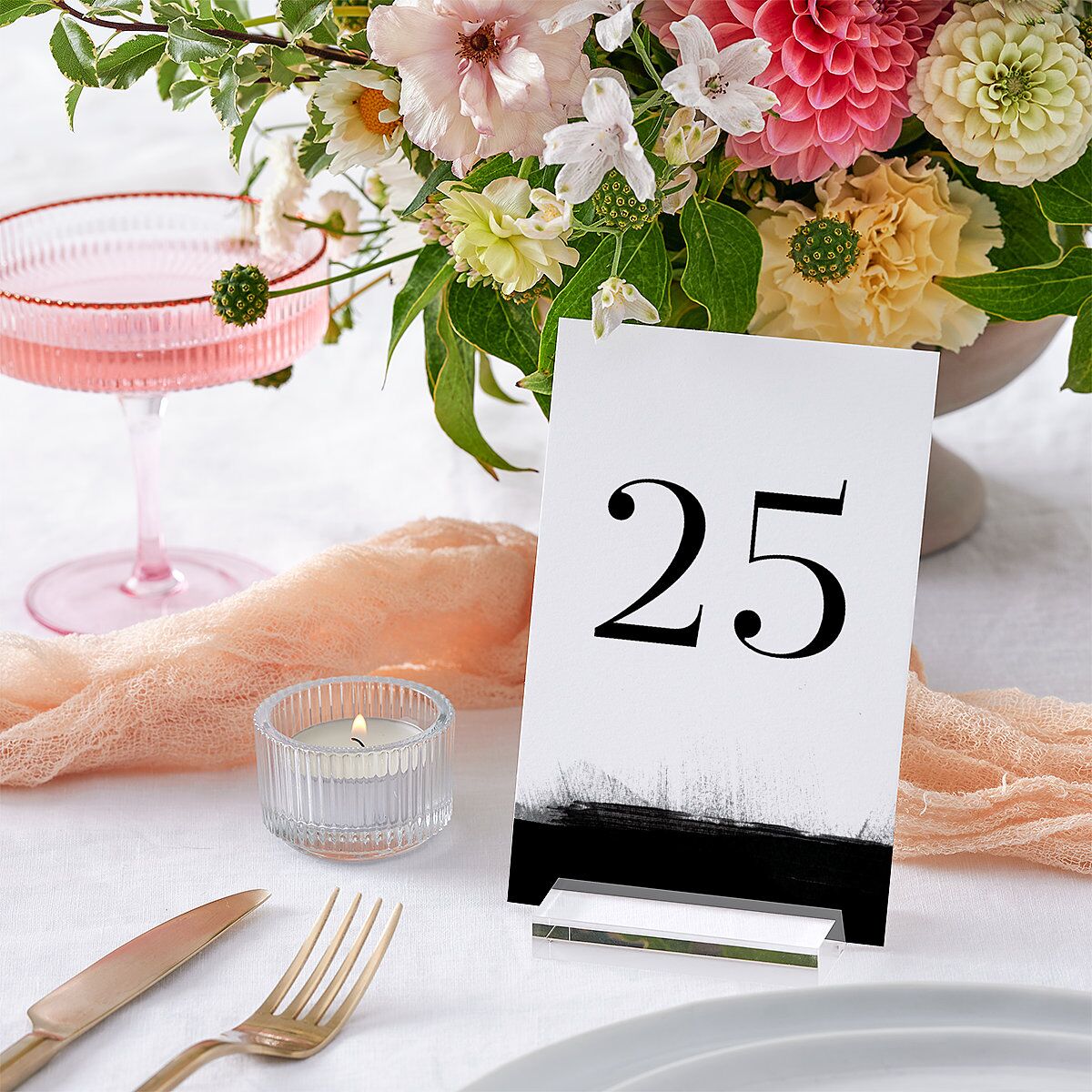 Painted Minimal Table Numbers Midnight Signature