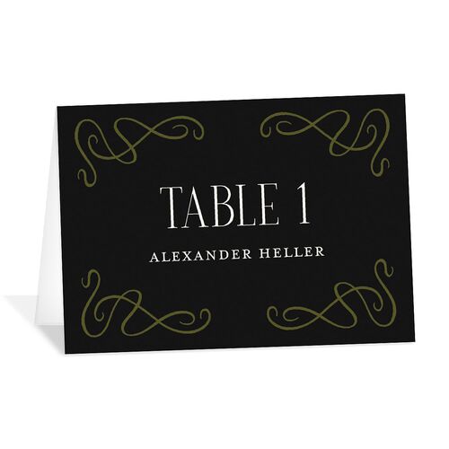 Art Nouveau Wisteria Place Cards Midnight Signature