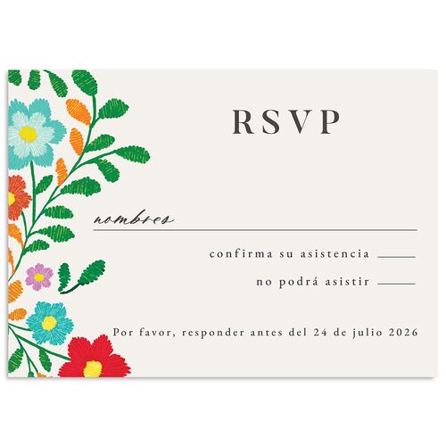 Bordados Florales Wedding Response Cards Off-White Signature