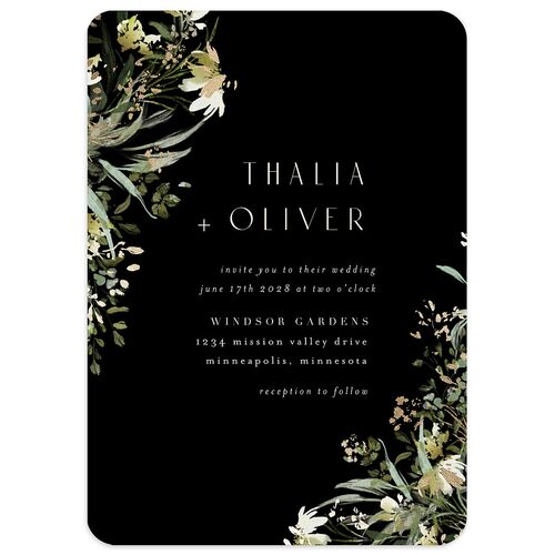 Gilded Greenery Wedding Invitations Gold Licorice Signature Blank No Rounded