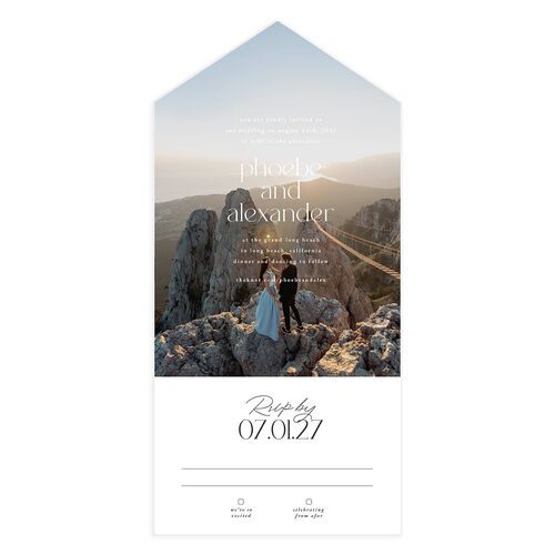 Striking Scene All-in-One Wedding Invitations Midnight Signature Light Both Recipient and Return Addresses No