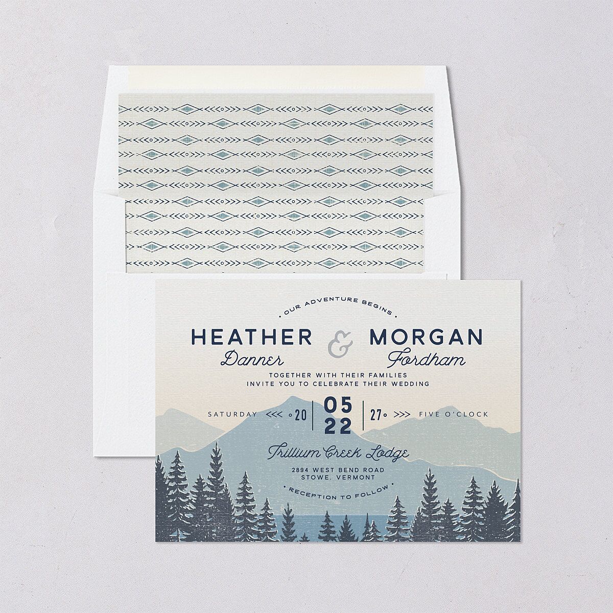 Vintage Mountain Standard Envelope Liners Dusty Blue Standard