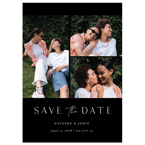 Simple Gallery Save the Date Cards Midnight Signature smooth Blank No Standard