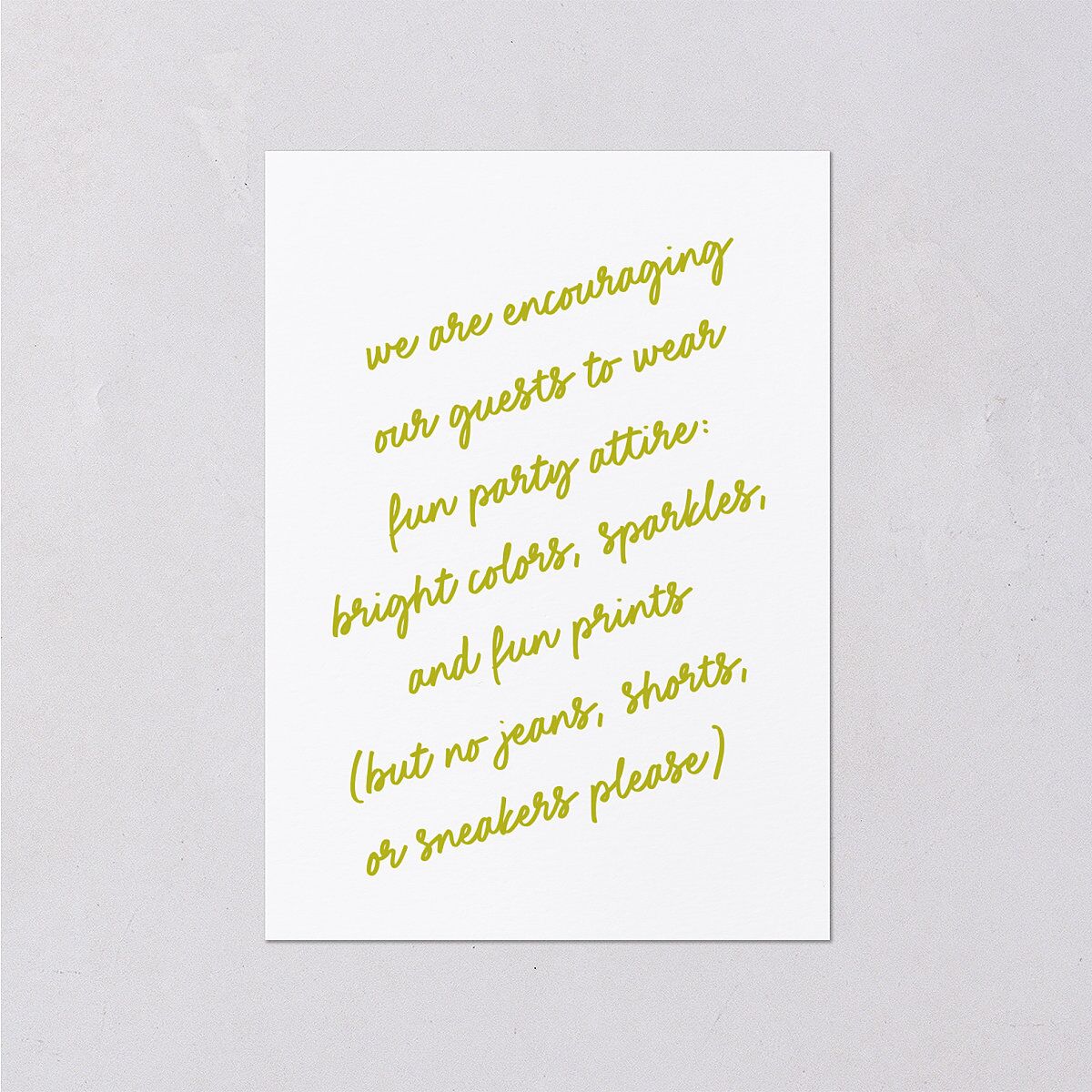 Modern Hand Drawn Wavy Frame Wedding Enclosure Cards Chartreuse Signature Standard