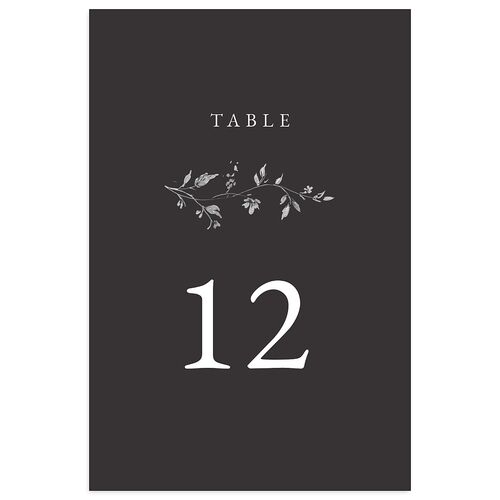 Timeless Floral Table Numbers Charcoal Signature