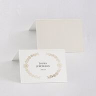 Baroque Border Place Cards Gold Pure White Signature