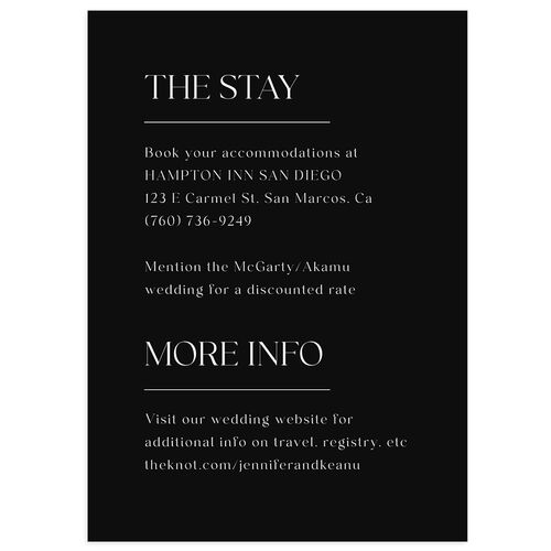 Modern Arch Photo Wedding Enclosure Cards Licorice Signature Standard