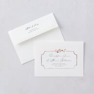 Delphinium Crest Wedding Invitations Shell Pink Signature Blank No Standard