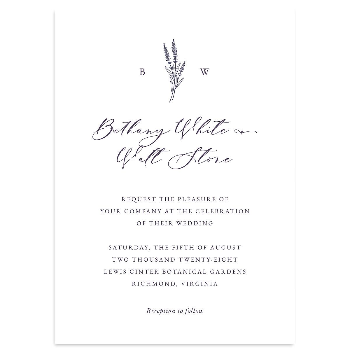 Vintage Lavender Wedding Invitations