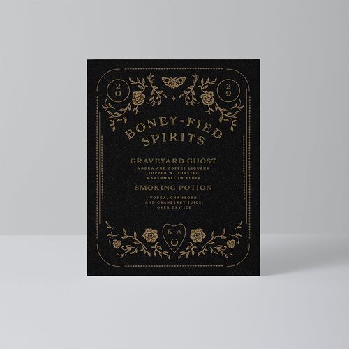Skeleton Spirits Bar Bended Tabletop Sign X-small Licorice Standard Plastic XS Tabletop Bar