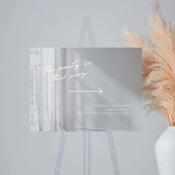 Vintage Film Photo Mirrored Acrylic Direction Sign Medium Sand Mirrored Acrylic M Direction Standard