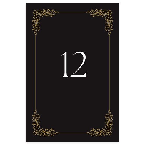 Black Tie Crest Table Numbers Midnight Signature