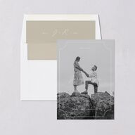 Ticket Frame Border Save the Date Cards Linen Signature smooth Blank Standard