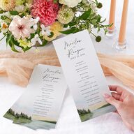 Rustic Reflection Wedding Programs Dusty Blue Signature
