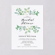 Leafy Ampersand Bridal Shower Invitations Eucalyptus Signature Blank Standard