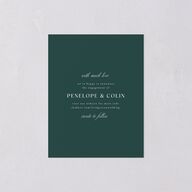 Glamorous Crown Monogram Crest Save the Date Petite Cards by Bridgerton Deep Lake Signature smooth Blank No Standard