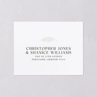 Classic Palm Trees Foil All-in-One Wedding Invitations Pure White Signature Light Both Recipient and Return Addresses No