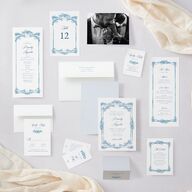 Elegant Antique Toile Frame Wedding Enclosure Cards by Bridgerton Cruise Signature Standard