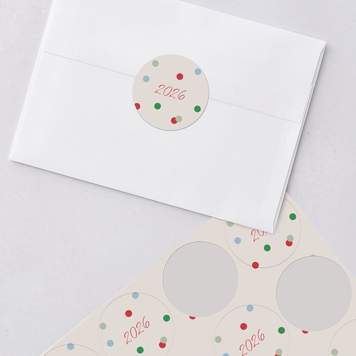 Instant Film Christmas Confetti Holiday Stickers Ivory Circle