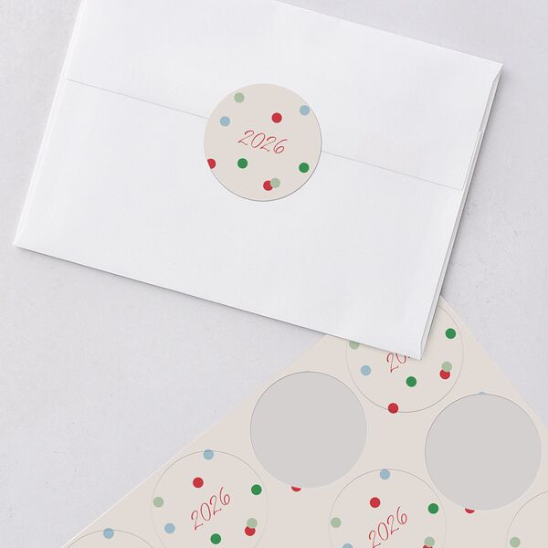 Instant Film Christmas Confetti Holiday Stickers Ivory Circle