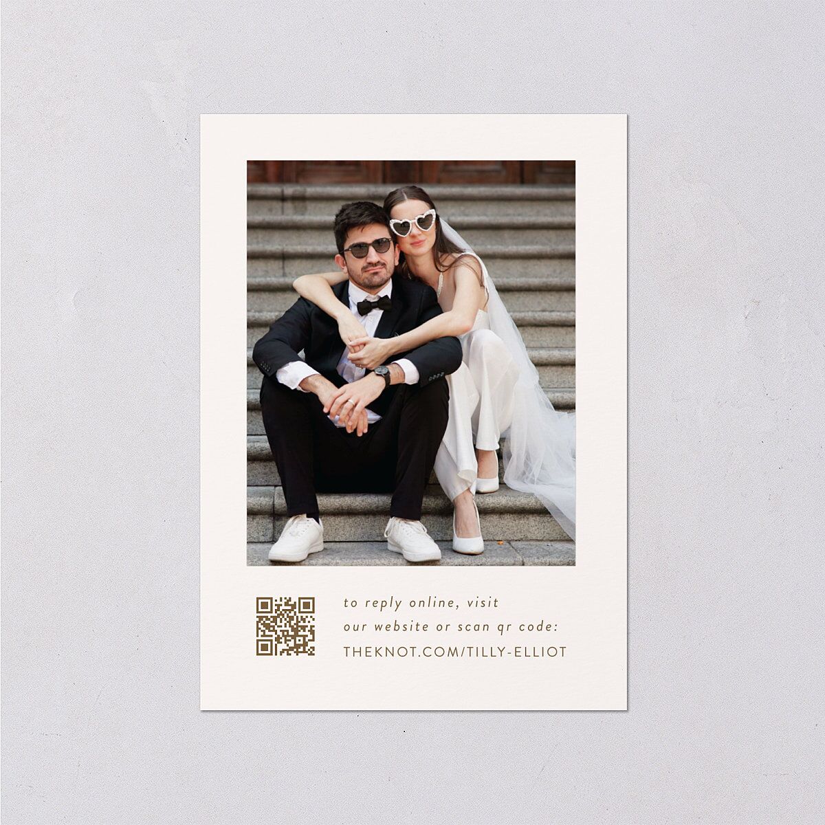 Photo Elopement Wedding Response Cards Linen Signature Standard